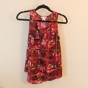 ❤️ Candie’s Floral Windowpane Blouse